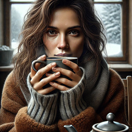 Original portrait with tea