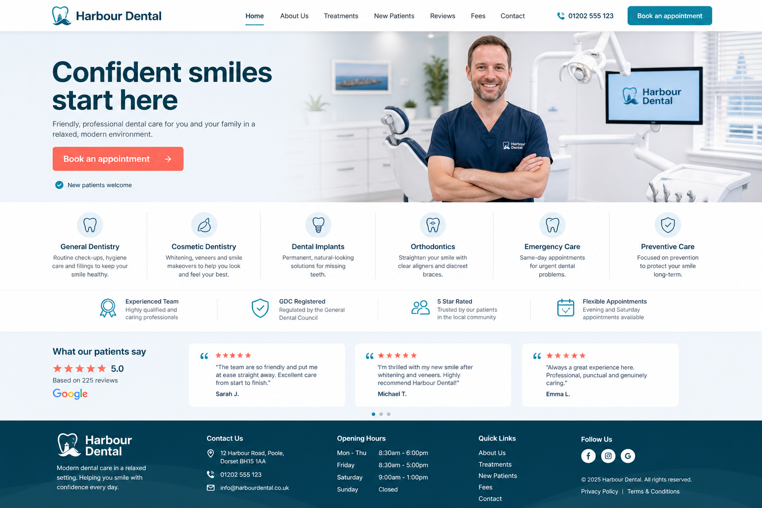 Harbour Dental website concept