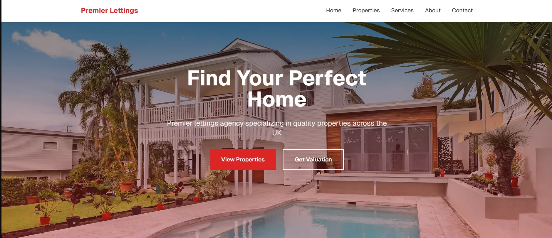 Estate agency website concept